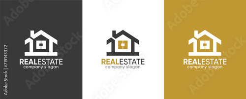 Luxury Real Estate round logo concept Vector Template
