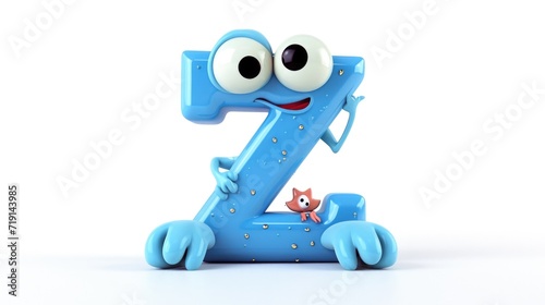 Z a letter of the alphabet in the guise of a funny character . Capital letter for teaching a child to read, for children's books and games. ABC