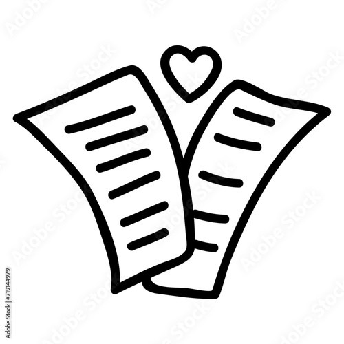 Marriage agreement letter in hand-drawn style