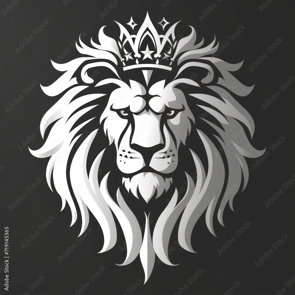 Fototapeta premium Animal Lion. Logo illustration of a Lion. Lion emblem, icon, logotype,decal, print.
