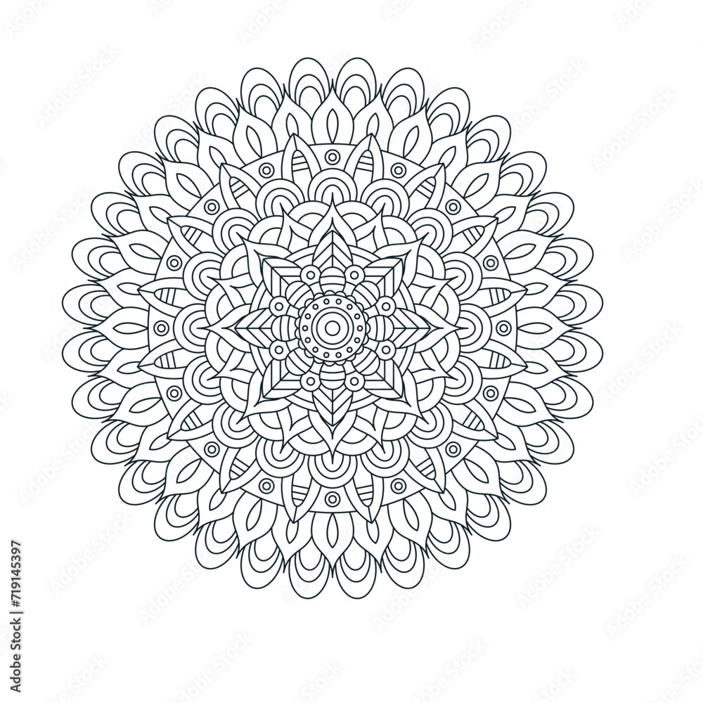 vector lineal mandala background beautiful floral mandala design, creative ornamental decorative element in circle shape