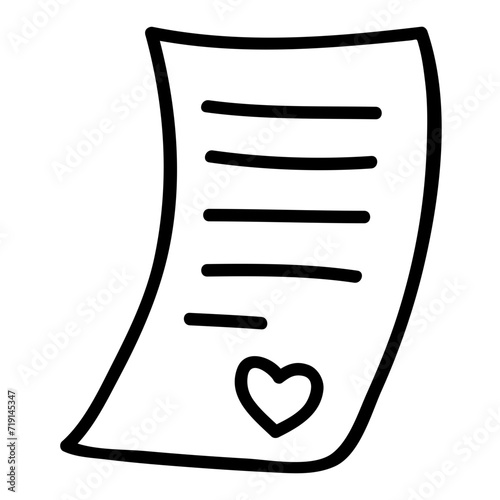 Marriage agreement letter in hand-drawn style