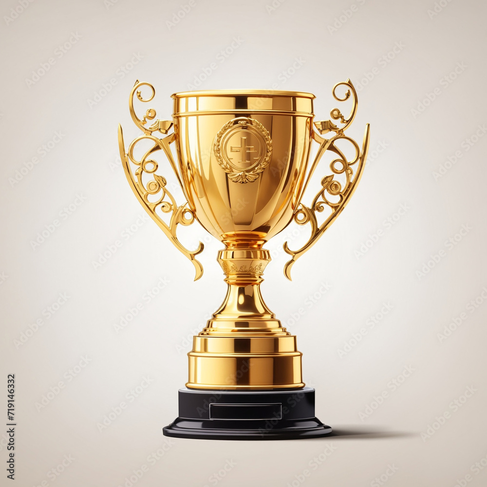 Gold champion cup illustration isolated on white background Gold champion cup illustration isolated on white background