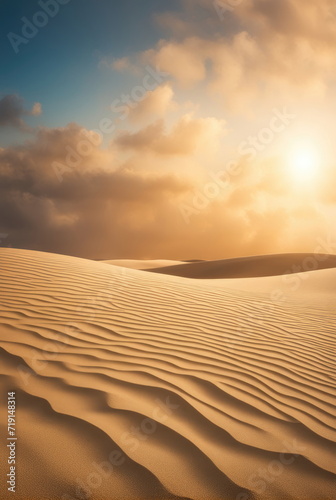 Desert Dunes in Golden Sunset Light