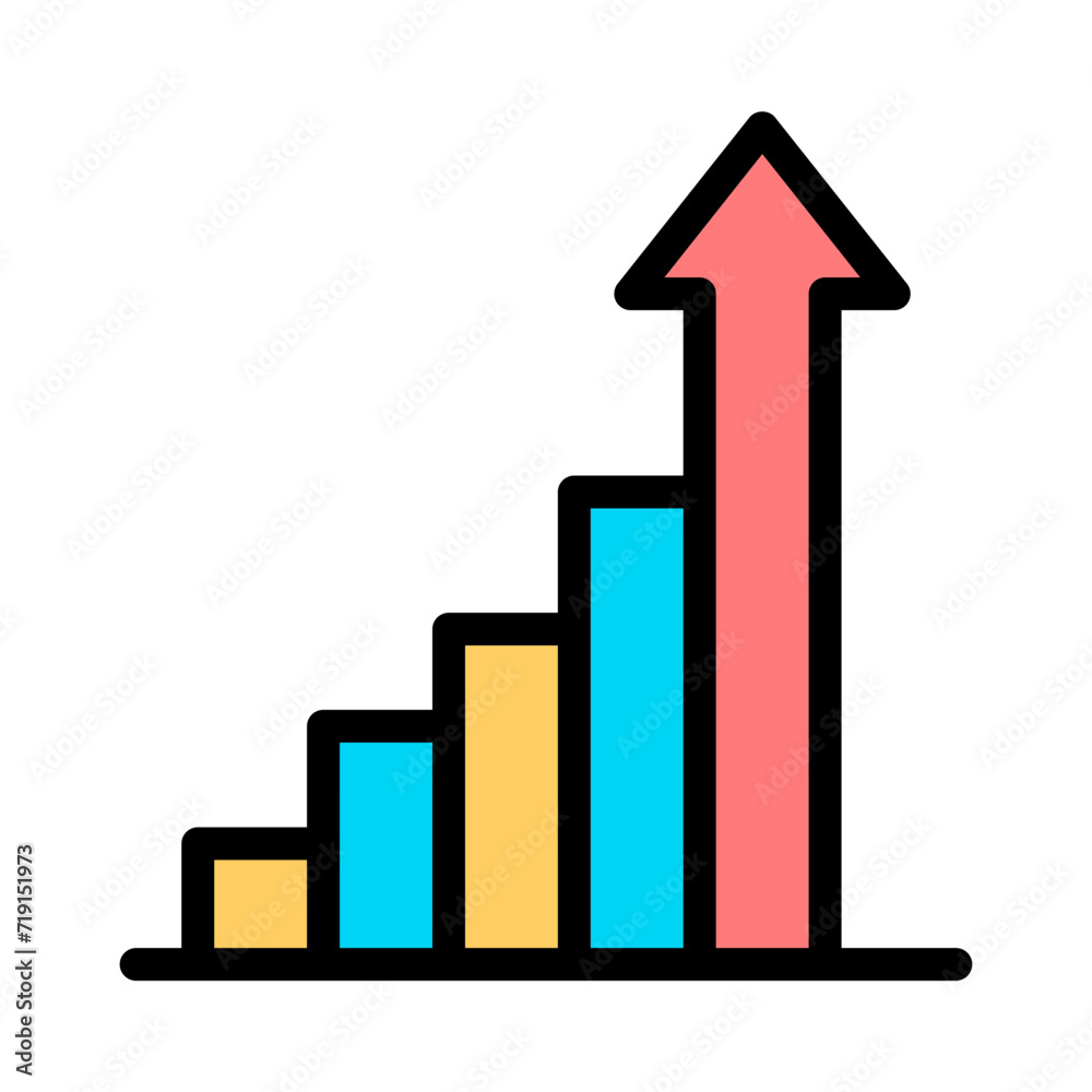 Increasing growth graph. Growth icon Increasing growth graph. Growth icon