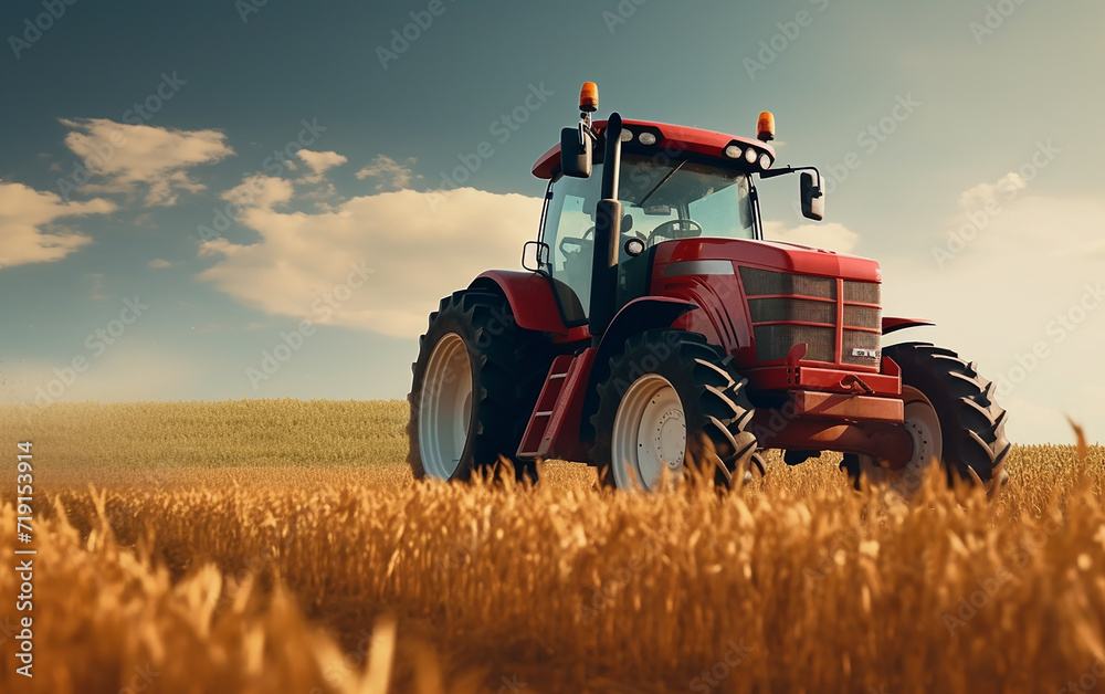 Fototapeta premium combine harvester working in the field