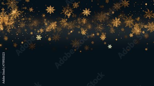 Beautiful winter Christmas glowing background with falling snowflakes, winter background photo
