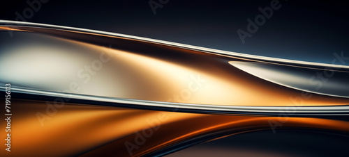 Abstract golden curves with a smooth gradient background