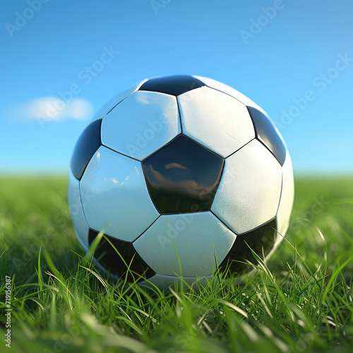 Soccer Ball with Vibrantly Clear High-Resolution Portrayal