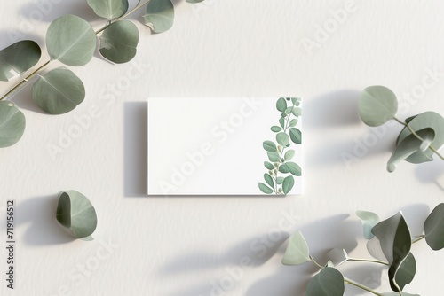 Fresh Greenery Spring Themed Business Card Mockup Embrace the Essence of Nature