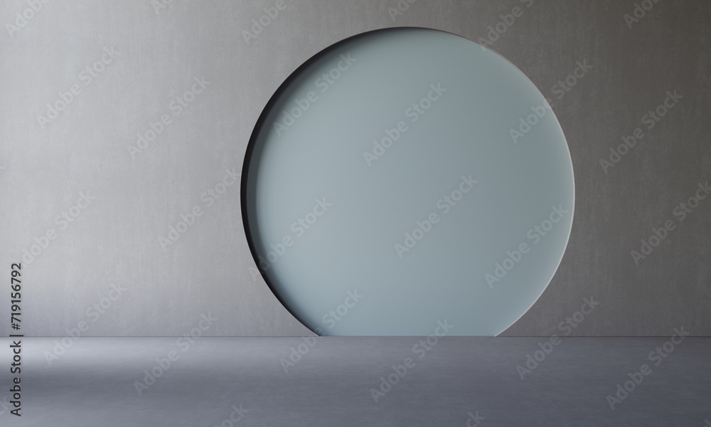 White circle frame on wall