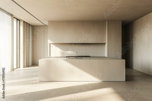 Wallpaper Mural Modern minimalist kitchen interior. Created with Generative AI technology
 Torontodigital.ca