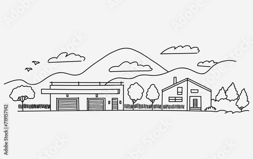 hand drawn sketch of a house