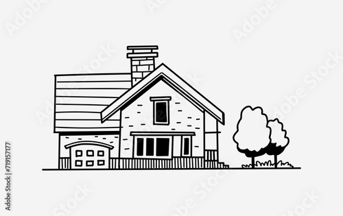 hand drawn sketch of a house