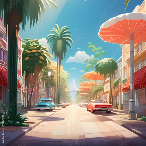 trees on the street Generative AI