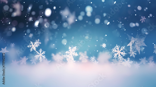 Festive snowflake background with beautiful design and space for text