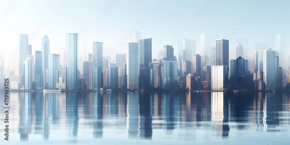 glass high skyscrapers of a big city Generative AI
