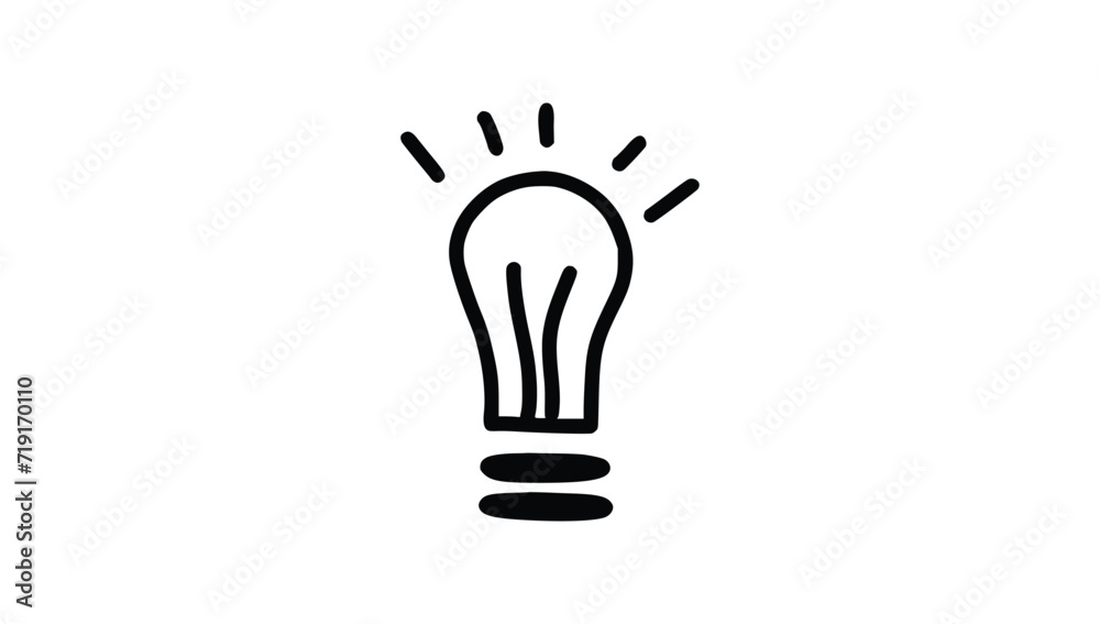 light bulb outline icon. Black icon from digital economy collection. Editable vector isolated on white background