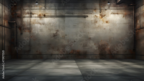 Grunge background of an interior industrial scene