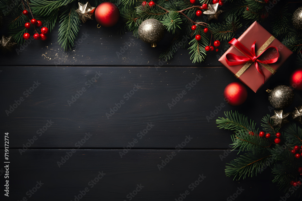 Christmas banner with blank space for text black bacground Christmas banner with blank space for text black bacground