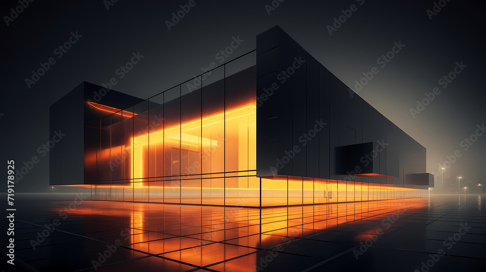 3d render of abstract futuristic architecture with empty concrete floor 3d render of abstract futuristic architecture with empty concrete floor