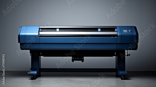 Wide format plotter printing professional blueprints with copy space and wide design capabilities photo
