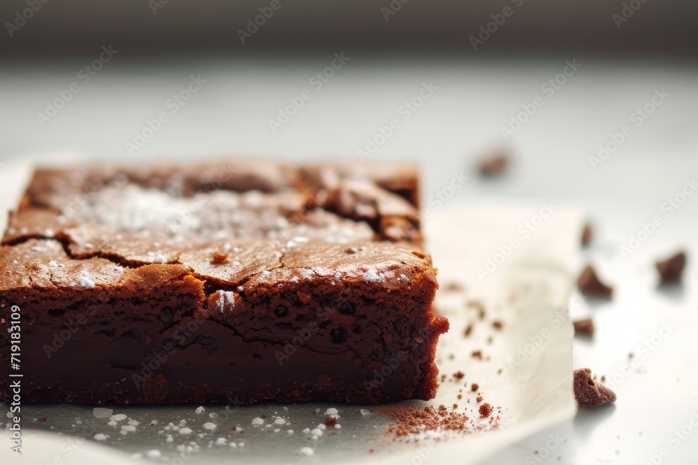 sweet chocolate brownie close up