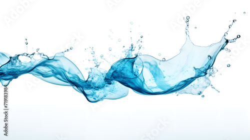 ater splashes and drops isolated on white background. Abstract background with blue water, water splash element with white backgroundAI generated photo