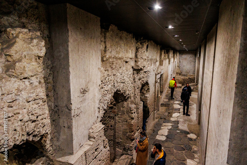 Museum and catacombs in Italy, travel in Napoli city, Europe. photo