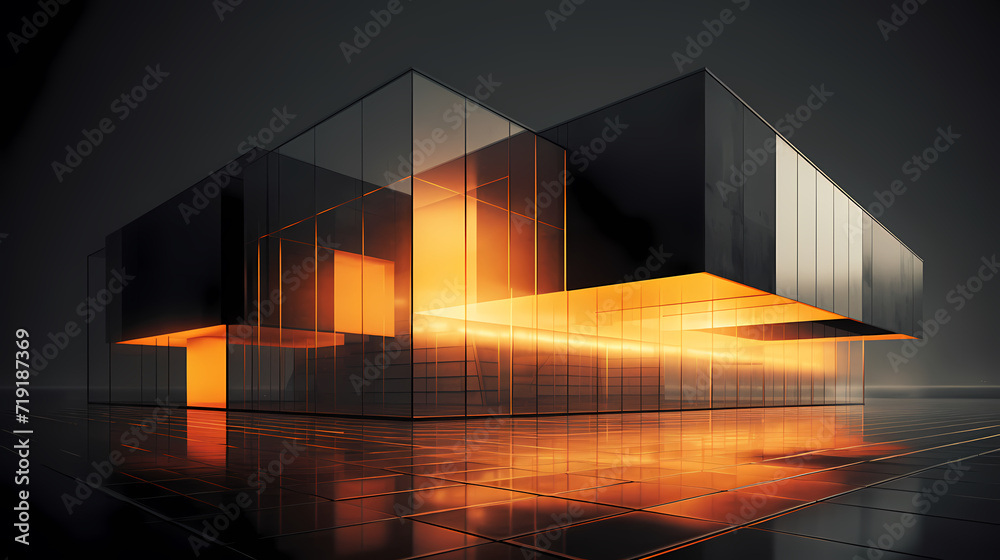 3d render of abstract futuristic architecture with empty concrete floor 3d render of abstract futuristic architecture with empty concrete floor
