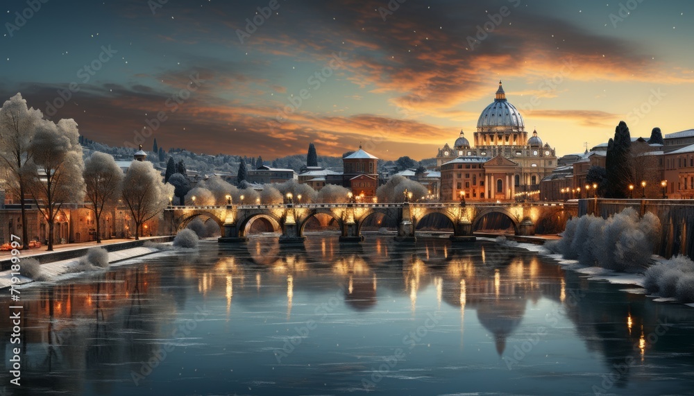 Fototapeta premium City Awakening: Exploring the Rome at dawn