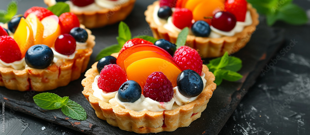 fresh fruit pies with cream cheese, strawberries, raspberries fresh fruit pies with cream cheese, strawberries, raspberries