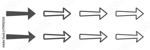 Double arrow flat graphic vector icons set