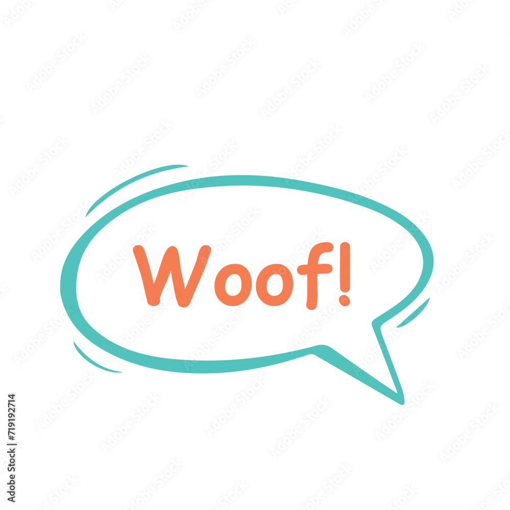 Woof! Bark dog sound cartoon comics speech bubble stock illustration Woof! Bark dog sound cartoon comics speech bubble stock illustration