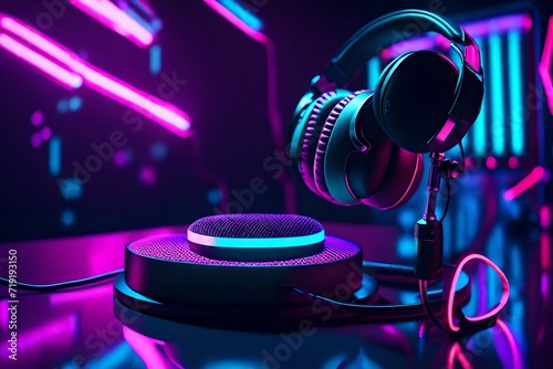 headphones and dj. AI generated © Muhammad