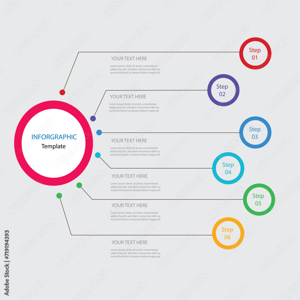 6 step Vector infographic design template 6 step Vector infographic design template