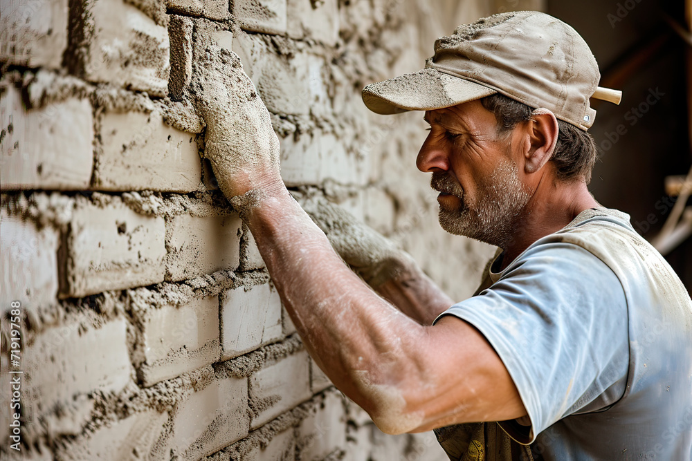 An Experienced Bricklayer's Skillful Touch An Experienced Bricklayer's Skillful Touch