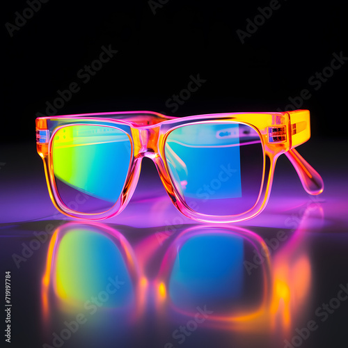 neon party glasses