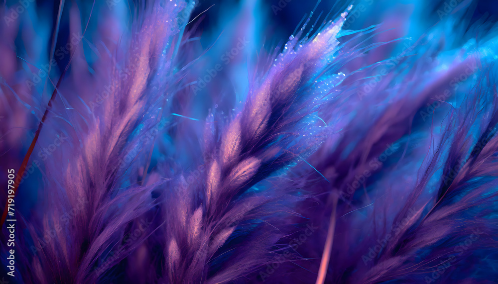 Fototapeta premium pampasgras, close up, feld, farbe, future, dusk, Lila, pampas, gras, hintergrund, textur, niemand, violet, blau, 2024, des, jahres, 2025, neu, modern, lifestyle, halme