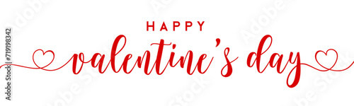 Happy Valentine's Day banner vector illustration with creative typography and heart shapes. happy valentine's day lettering for greeting card, template, brochure, print, social media white background