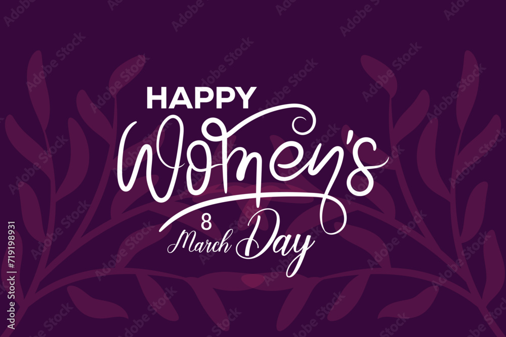  8 March, women's Day holiday greeting card and Happy Women's Day banner design, placard, card, and poster design template with text inscription and standard color, Women's Day celebration