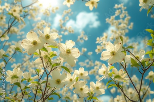 Dogwood Blooming in Sunlight