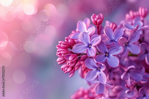 Lilac flowers in a gentle breeze