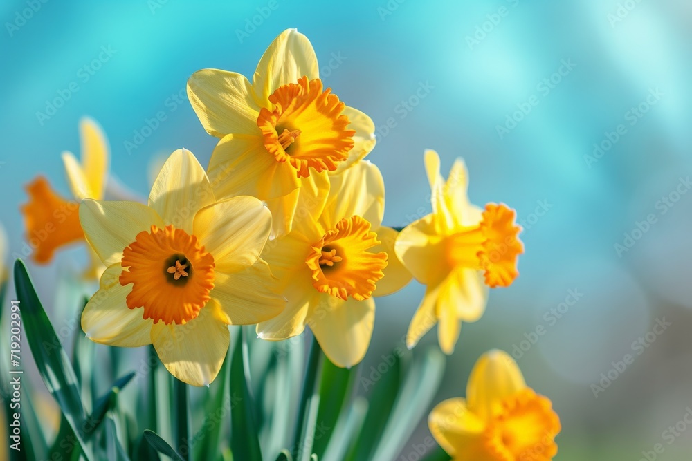 Yellow Daffodils Against a Soft Blue Sky Yellow Daffodils Against a Soft Blue Sky