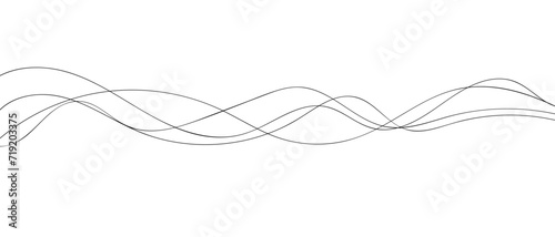 Thin line wavy abstract vector background.
