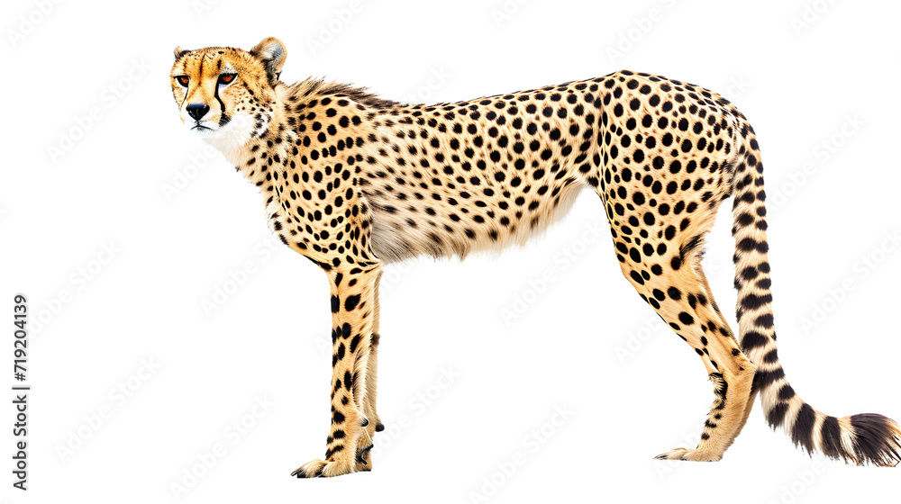 Cheetah Standing in Front of White Background Cheetah Standing in Front of White Background