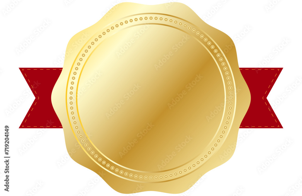 Gold coloured seal or rosette, Winning or best performer concept. Space to add own accolade text Gold coloured seal or rosette, Winning or best performer concept. Space to add own accolade text