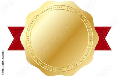 Gold coloured seal or rosette,  Winning or best performer concept.  Space to add own accolade text photo