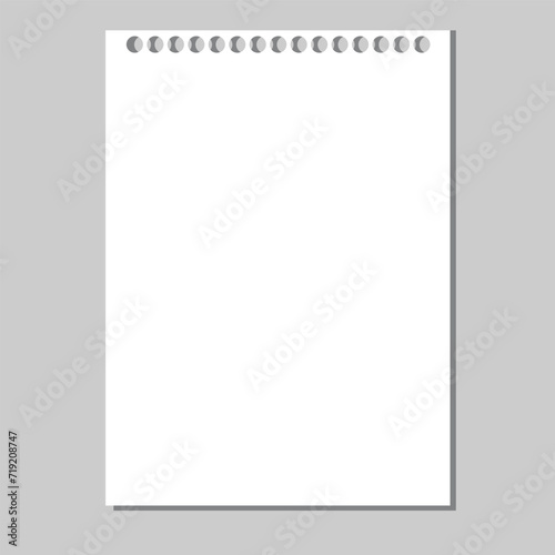 Blank loose leaf notebook paper background. Realistic line paper note. Notebook paper with lines design. Blank notebook paper sheet with lines vector illustration  