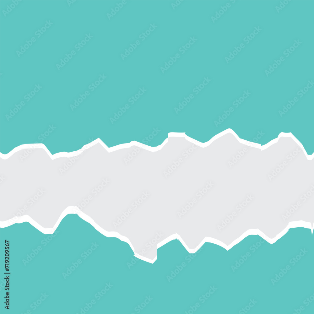 Torn paper edges for background. Ripped paper texture with blue background . Vector illustration.